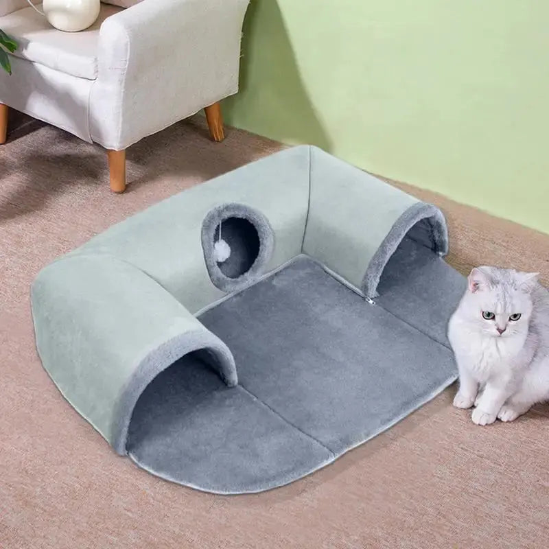 PurrPlay Tunnel Bed – Hide, Play & Nap in One! AIHOME Direct Store