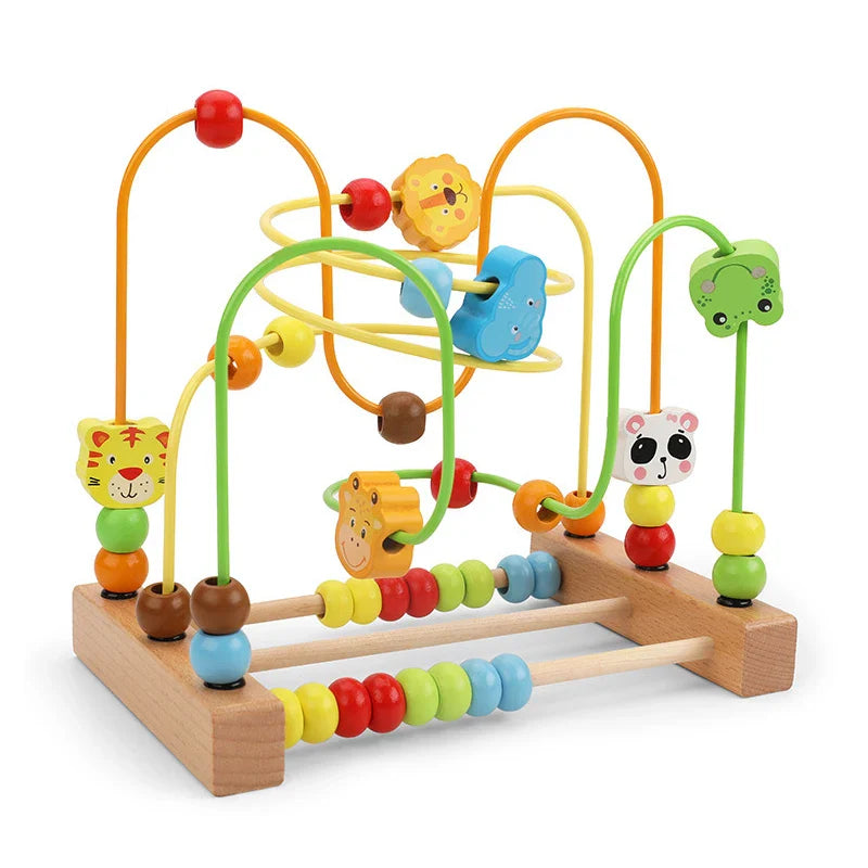 Montessori Wooden Roller Coaster Bead Maze for Toddlers Laime Store