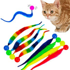 3Pcs/Set Pet Toy Caterpillar Elastic Ball Cat Toy Rainbow Worm