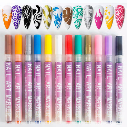 GlamStroke™ 12-Color Nail Art Pens