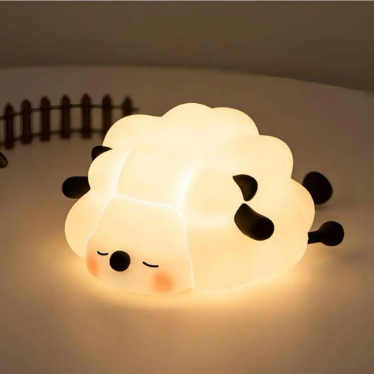 Cute Silicone Night Lights Sheep Cartoon Bedroom Lamp for Children's