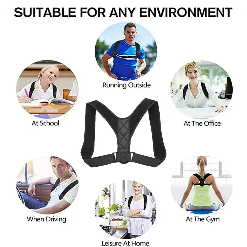 Back Posture Correction Belt Hunchback Corrector Adult Men and Women Sitting Posture Correction Belt Shoulder Straight Back Stone's Store