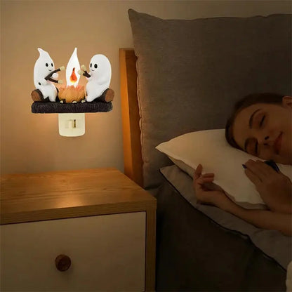 Cute Ghost Campfire Night Light Halloween Pumpkin Flickering Room AliExpress