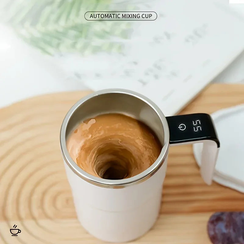 Automatic Self Stirring Magnetic Mug with LCD Screen Coffee Milk Juice Mixing Cup USB Rechargeable Smart Thermal Cups