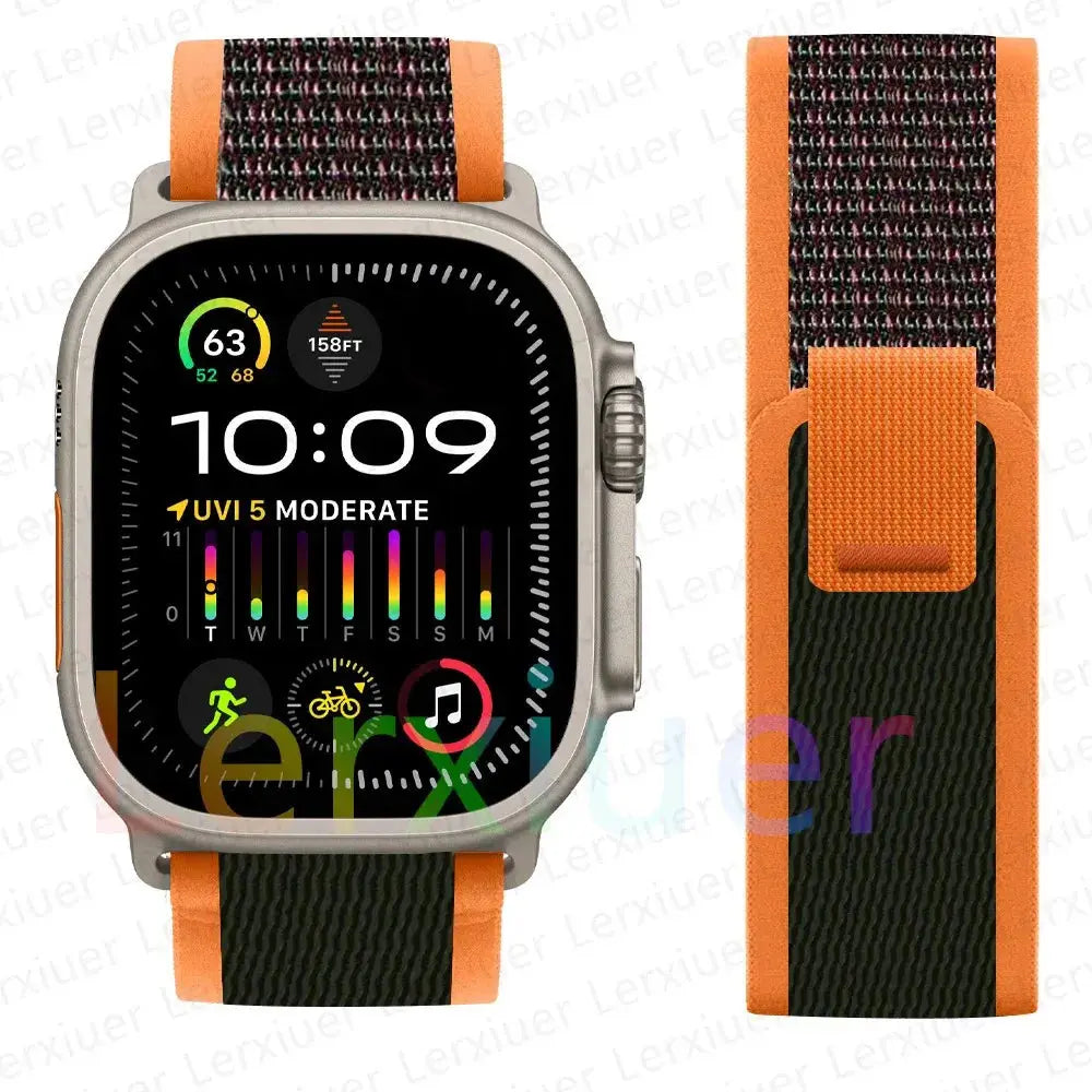 For Apple Watch Series 10 46mm Nylon Loop Magnetic Buckle Watch Band(Smoke Purple) Elegant-Straps Store