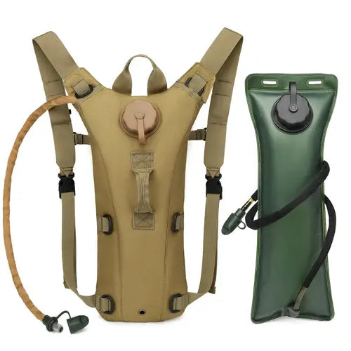 Tactical Water Hydration Pack - Military Class Camel Backpack with 3L