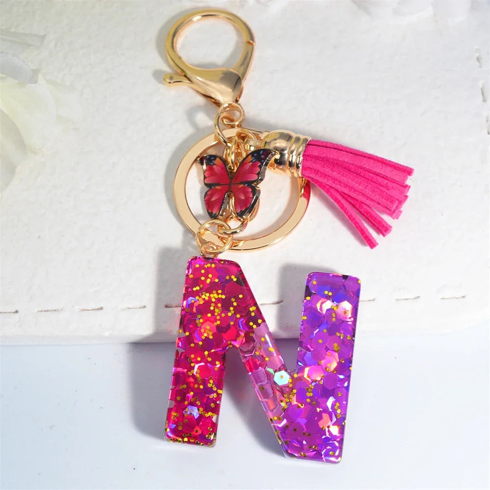 CharmFlair™ – Personalized Butterfly Tassel Keychain 💖
