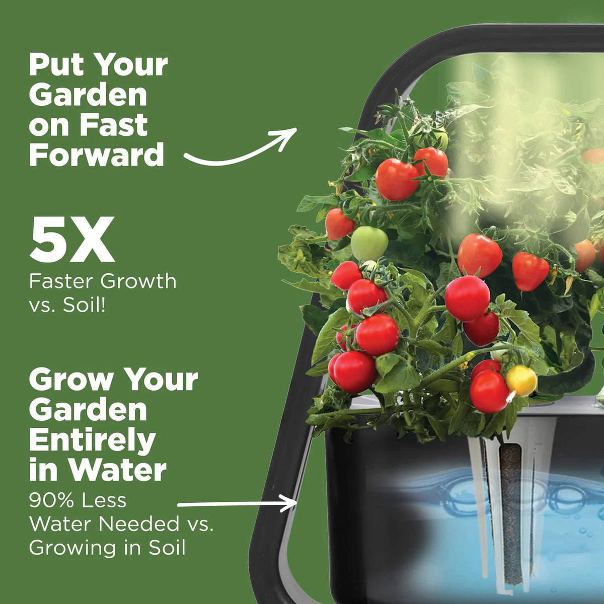 Hydroponics Growing System Sprout with Seed Pod Kit Height Adjustable Automatic Timing Indoor Garden LED Grow Lights Water Tank