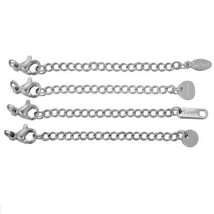 10pcs Gold Stainless Steel Extender Chains with Lobster Clasps for Jewelry Making
