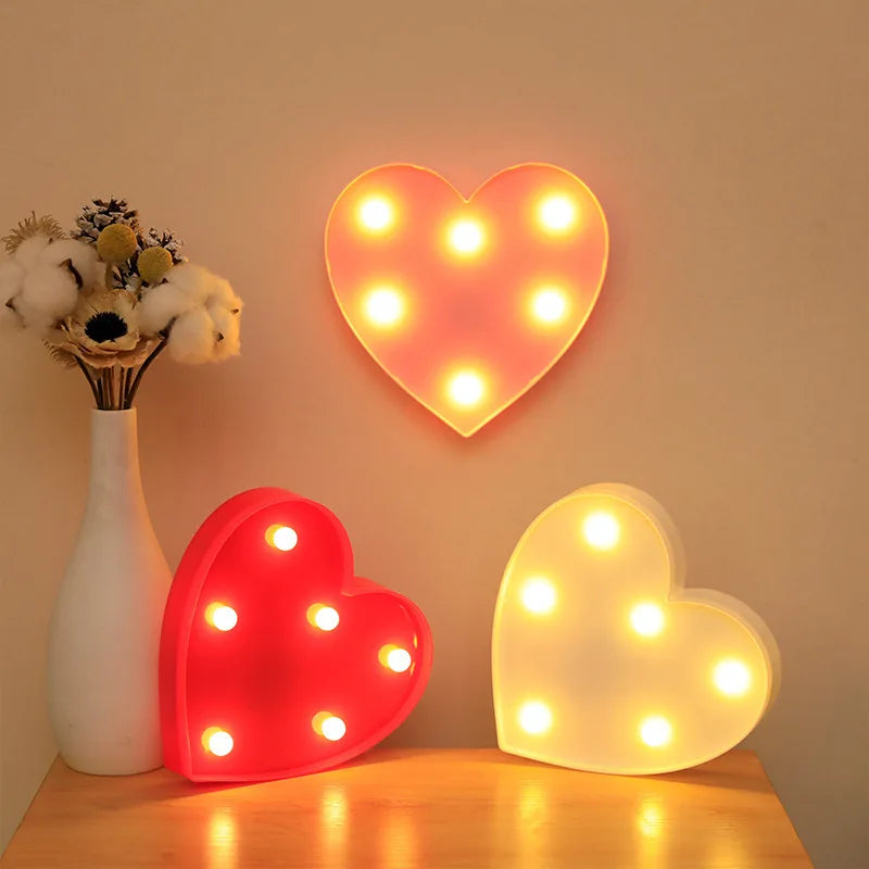Love Heart LED Lamp Wedding Party Romantic Red Pink Night Light Ornament Birthday Christmas Home Decoration Valentines Day Gift Shop1103809145 Store
