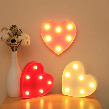 Love Heart LED Lamp Wedding Party Romantic Red Pink Night Light Ornament Birthday Christmas Home Decoration Valentines Day Gift Shop1103809145 Store
