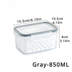 Clear Fresh-Keeper Box – Drain Basket for Veggies & Fruits!