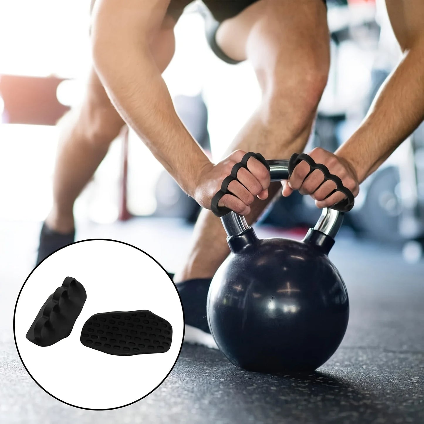 1 pair Anti slip rubber training grip conforms to ergonomics or Weight Lifting Pull-Ups Gym Training - Unisex Fitness Gloves