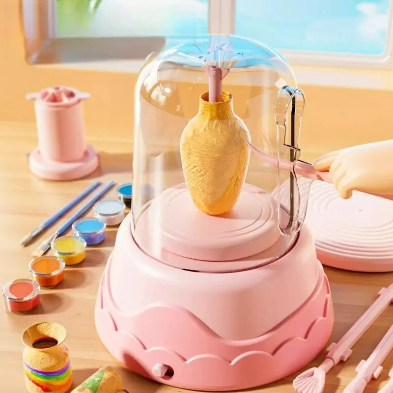 DIY Kids Pottery Wheel Kit Sculpting Clay Tools Arts Supplies AliExpress
