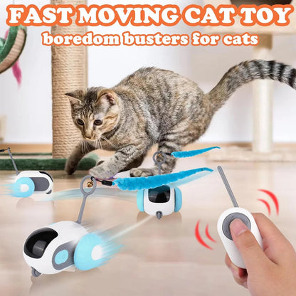 Smart Cat Toy 2 Modes Automatic Moving Remote Controlled Toy Car for Cats Dogs Interactive Playing Kitten Training Pet Supplies Stone's Store