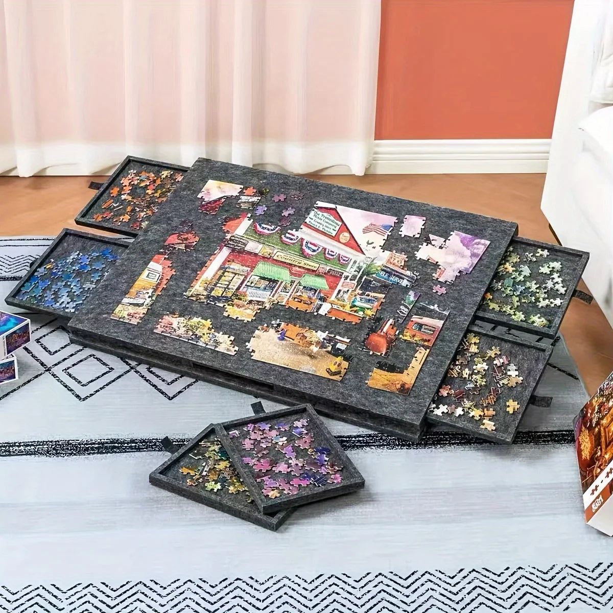 PuzzleNest™ Tilting Board 🧩 — Portable Play with Smart Storage