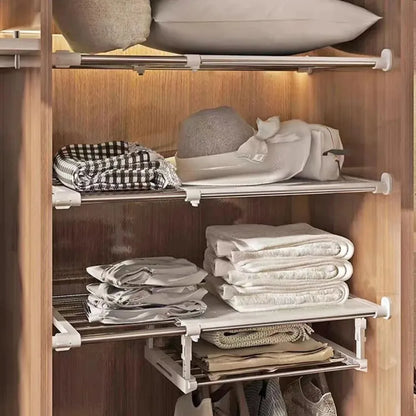 Space-Saving Shelf Rack – Double Your Closet Space in Seconds!