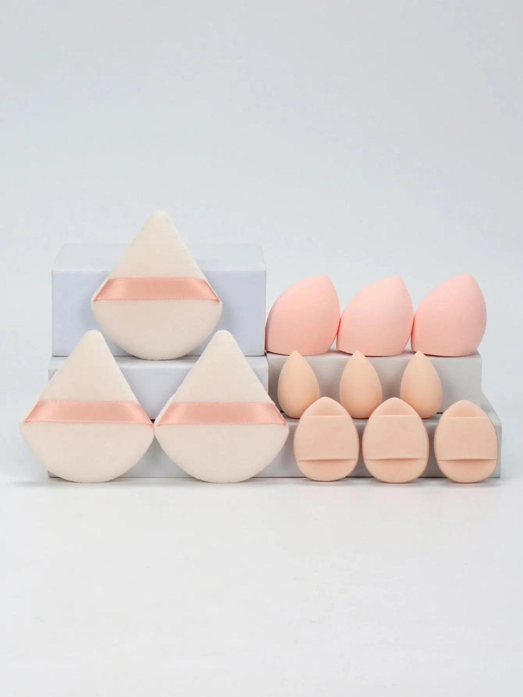 12-Piece All-Purpose Makeup Sponge Set, Made of 3 Loose Powder Puffs, 3 Mini Air Cushion Puffs, 3 Beauty Eggs and 3 Mini Beauty Shop Cherry Darling Store