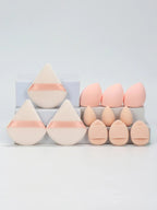 12-Piece All-Purpose Makeup Sponge Set, Made of 3 Loose Powder Puffs, 3 Mini Air Cushion Puffs, 3 Beauty Eggs and 3 Mini Beauty Shop Cherry Darling Store