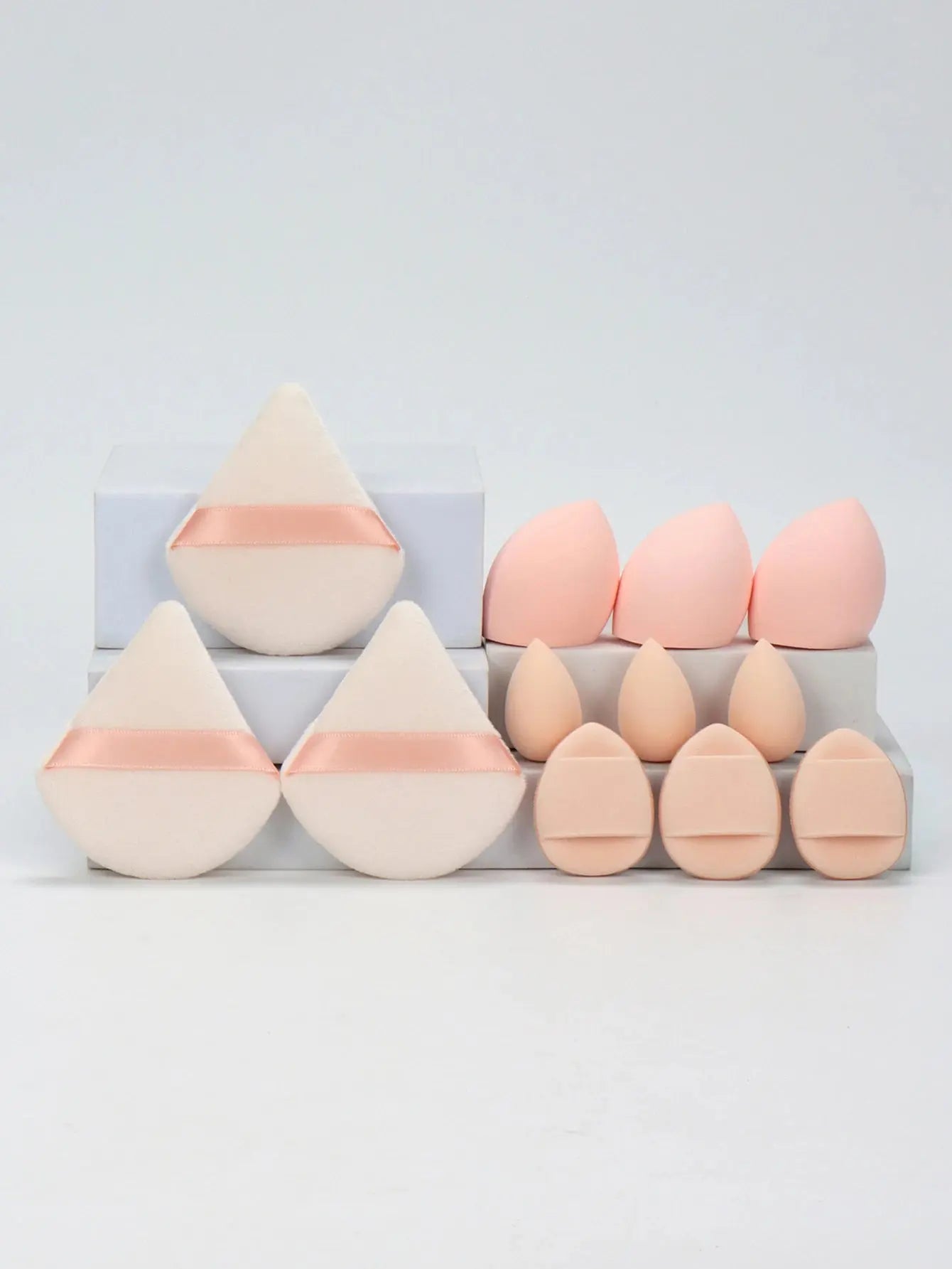 12-Piece All-Purpose Makeup Sponge Set, Made of 3 Loose Powder Puffs, 3 Mini Air Cushion Puffs, 3 Beauty Eggs and 3 Mini Beauty Shop Cherry Darling Store