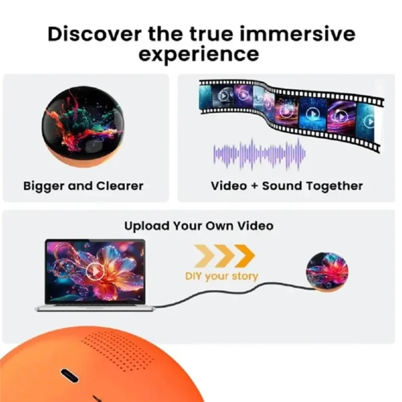 VisionSphere 3D – Esfera de cristal hipnotizante con pantalla de video