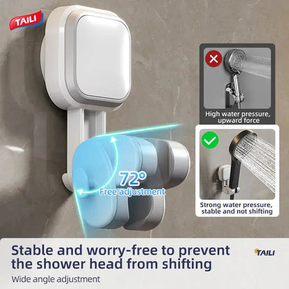 TAILI 2PCS Shower Head Holder Removable No-drill Shower Head Reusable