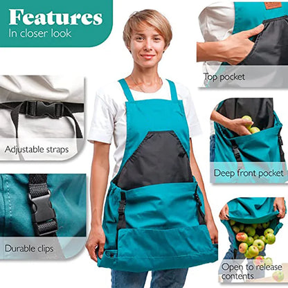 GardenEase™ – Cross Back Apron with Deep Kangaroo Pockets