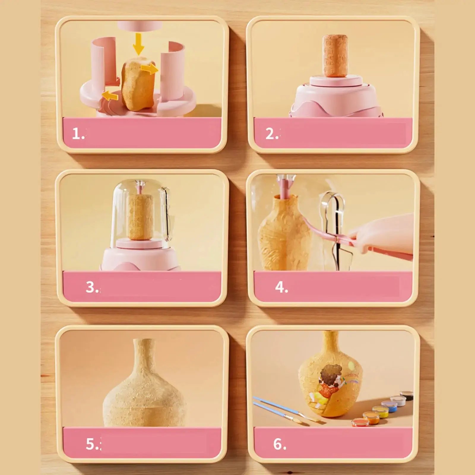 Electric Pottery Wheel Set for Kids Artist Studio Beginner Professional Crafting DIY Ceramic Pottery Machine Beginners Kids Handmade decor Store