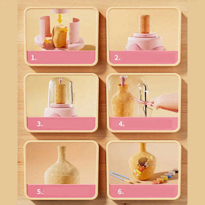 Electric Pottery Wheel Set for Kids Artist Studio Beginner Professional Crafting DIY Ceramic Pottery Machine Beginners Kids Handmade decor Store