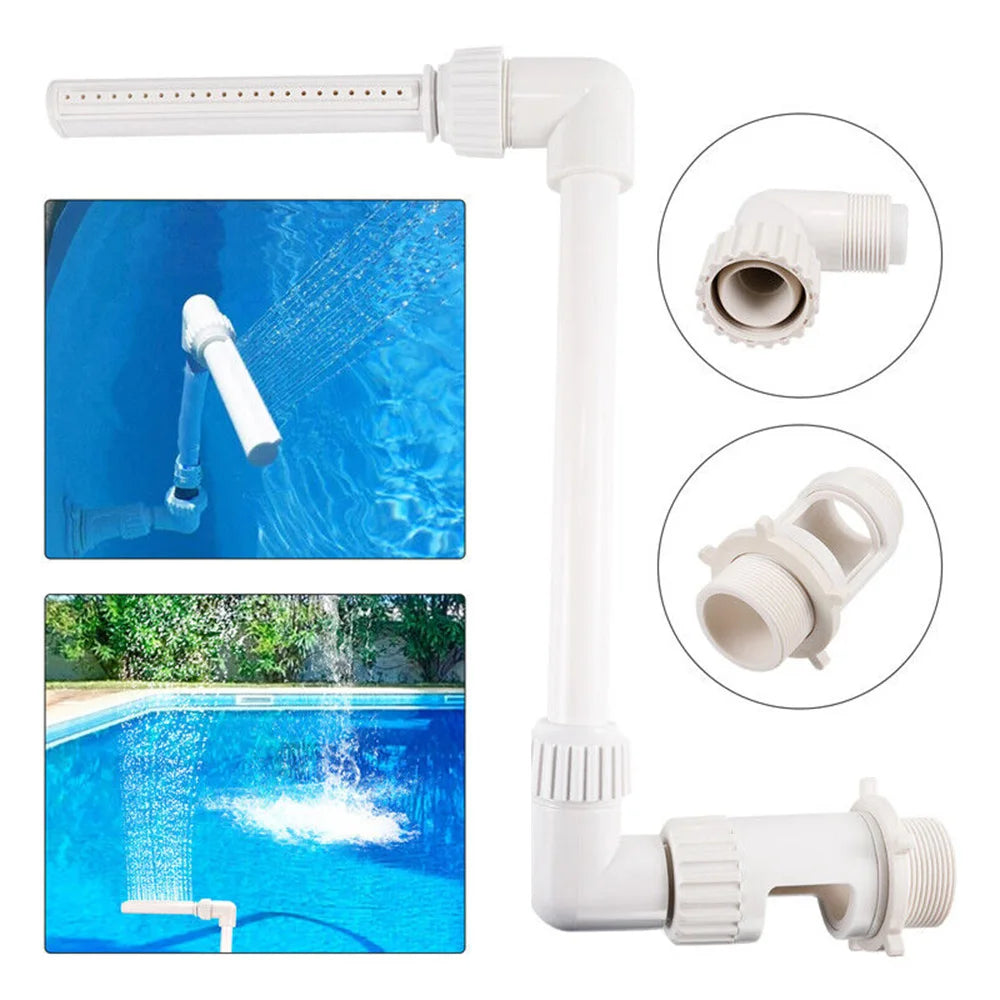 Kit de fuente de cascada para piscina de PVC, característica de pulverización de agua, decoraciones para piscinas y spas, fácil instalación, accesorios para piscinas