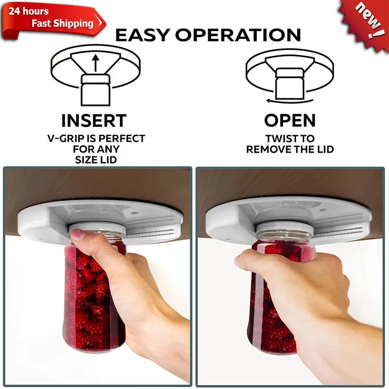 Multifunction Can Opener Cabinet Under Jar Opening Tool Professional Bottle Quick Opener Fast Lid Remover Kitchen Accessories Global Home Furnishing Store