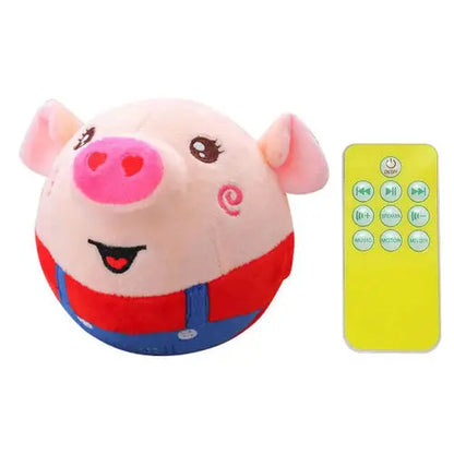 Cartoon Pig Active Moving Pet Plush Toy USB Rechargeable Interactive