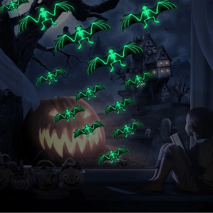 Glow-in-the-Dark Bat Stickers – Spooky 3D Wall Decor for Halloween!