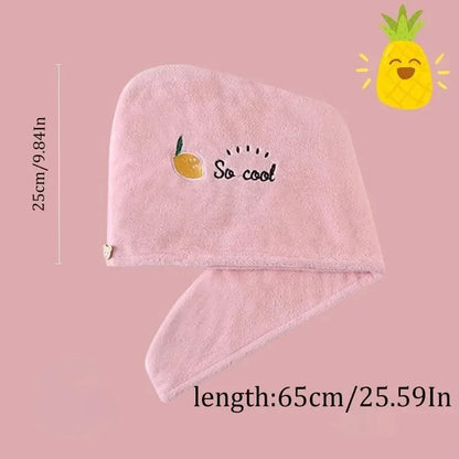 1pc Quickly Dry Hair Hat Super Absorbent Soft Bathroom Women Head Towels Girls Cute Hair Towel Hair Dry Wrap Bonnets Stone's Store