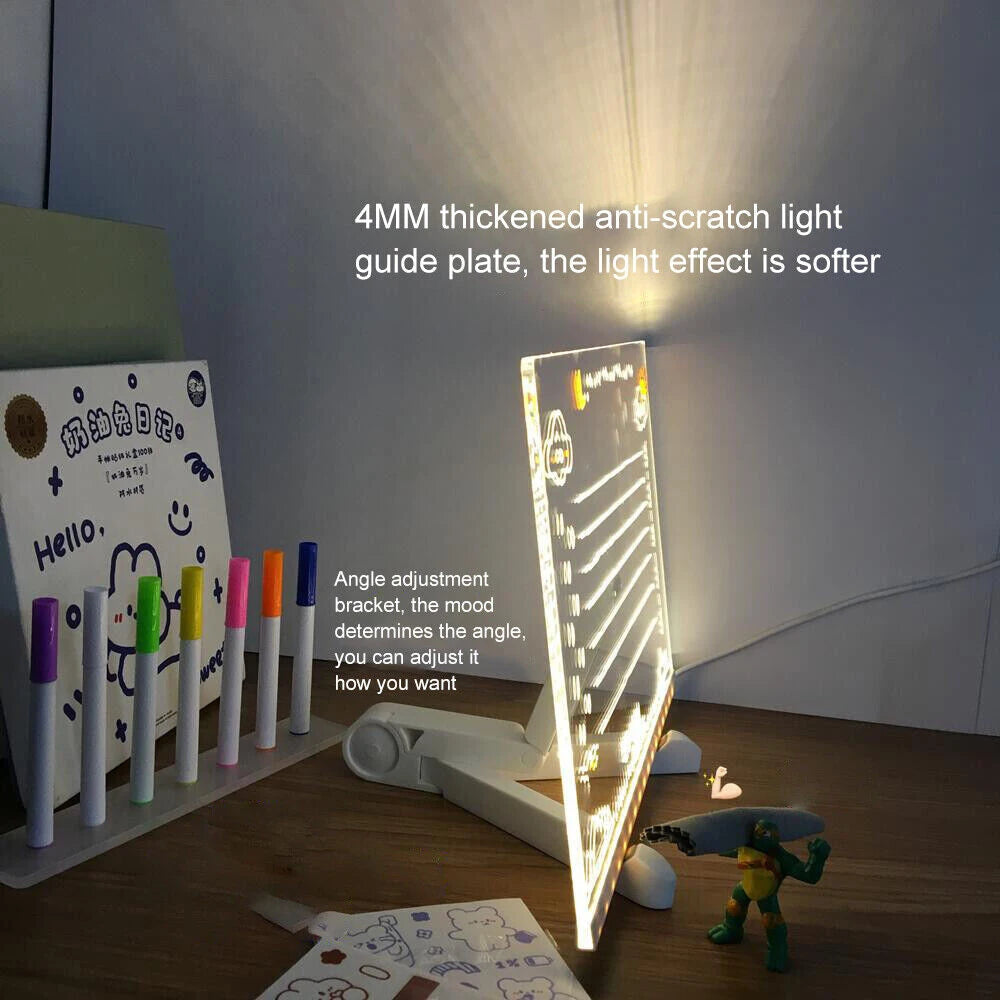 Personalized LED Lamp Acrylic Message Note Board Erasable USB AliExpress
