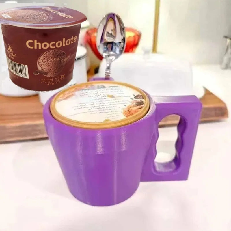 Ice Cream Pint Holder Reusable Ice Cream Pints Cozy Anti Freeze Handle, Popsicles Insulated Sleeves for Yogurt Frozen Desserts