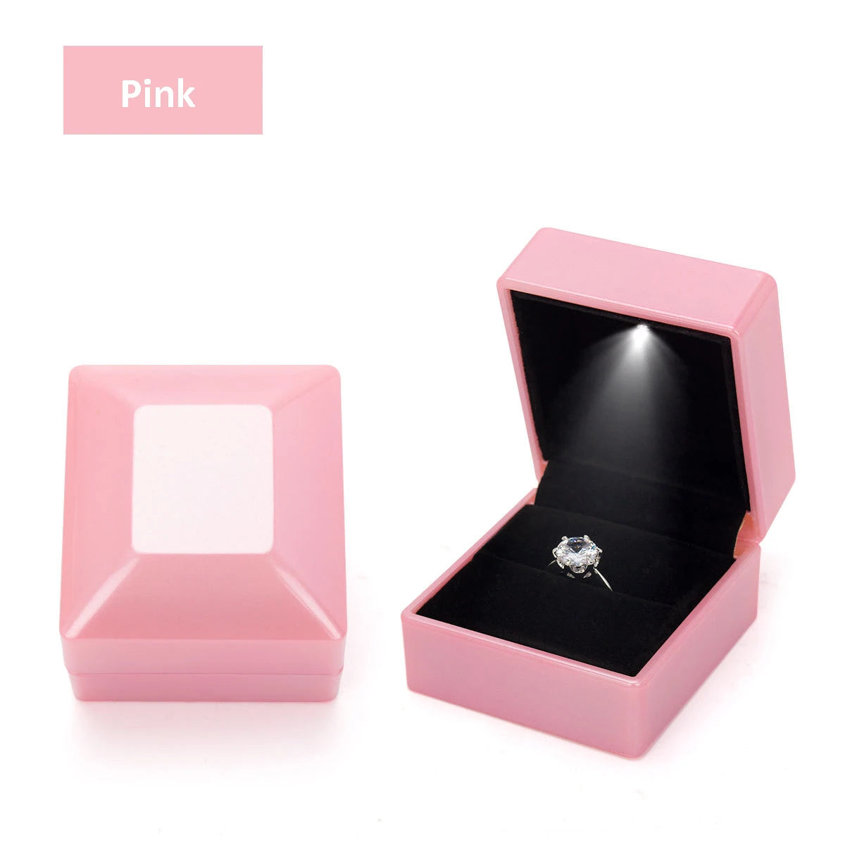 LED Jewelry Ring Box with Llight Luxury Crown Earrings Pendant Storage Display Proposal Wedding Gift Box Jewelry Organizer Box