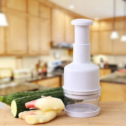 QuickChop™ – Stainless Steel Hand-Press Veggie Cutter