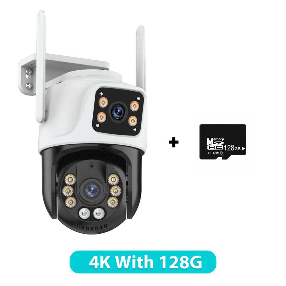 Three Lens PTZ IP Camera Outdoor 6K HD Three Screen WiFi Security Camera Auto Tracking 4K Dual Len Wirelss CCTV Camera iCsee Stone's Store