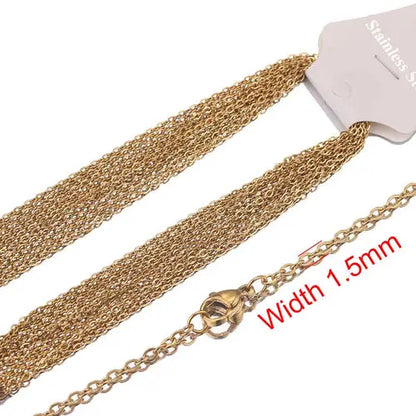 10pcs Stainless Steel Necklace Cuban Chains Hypoallergenic Rolo Link