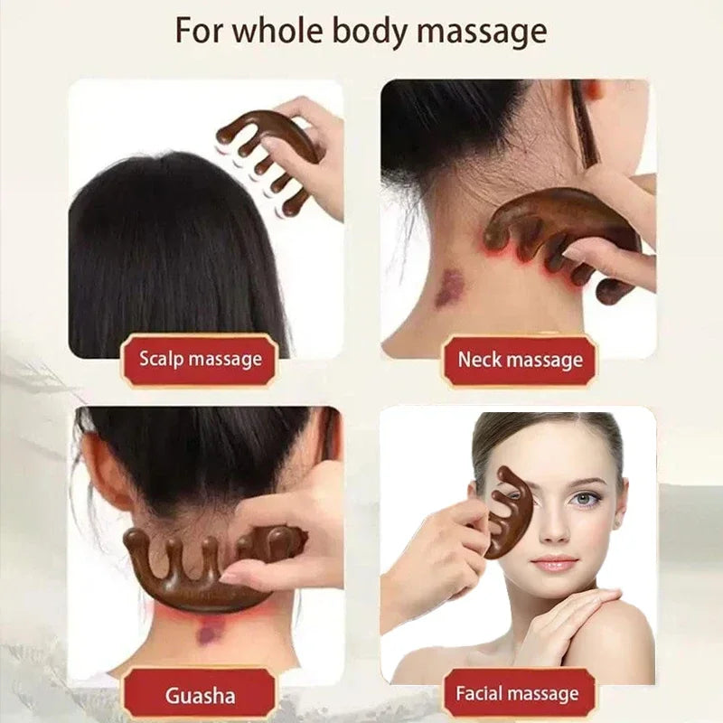 Massage Comb Head Massager Sandalwood Five Tooth Comb Whale Comb Scalp AliExpress