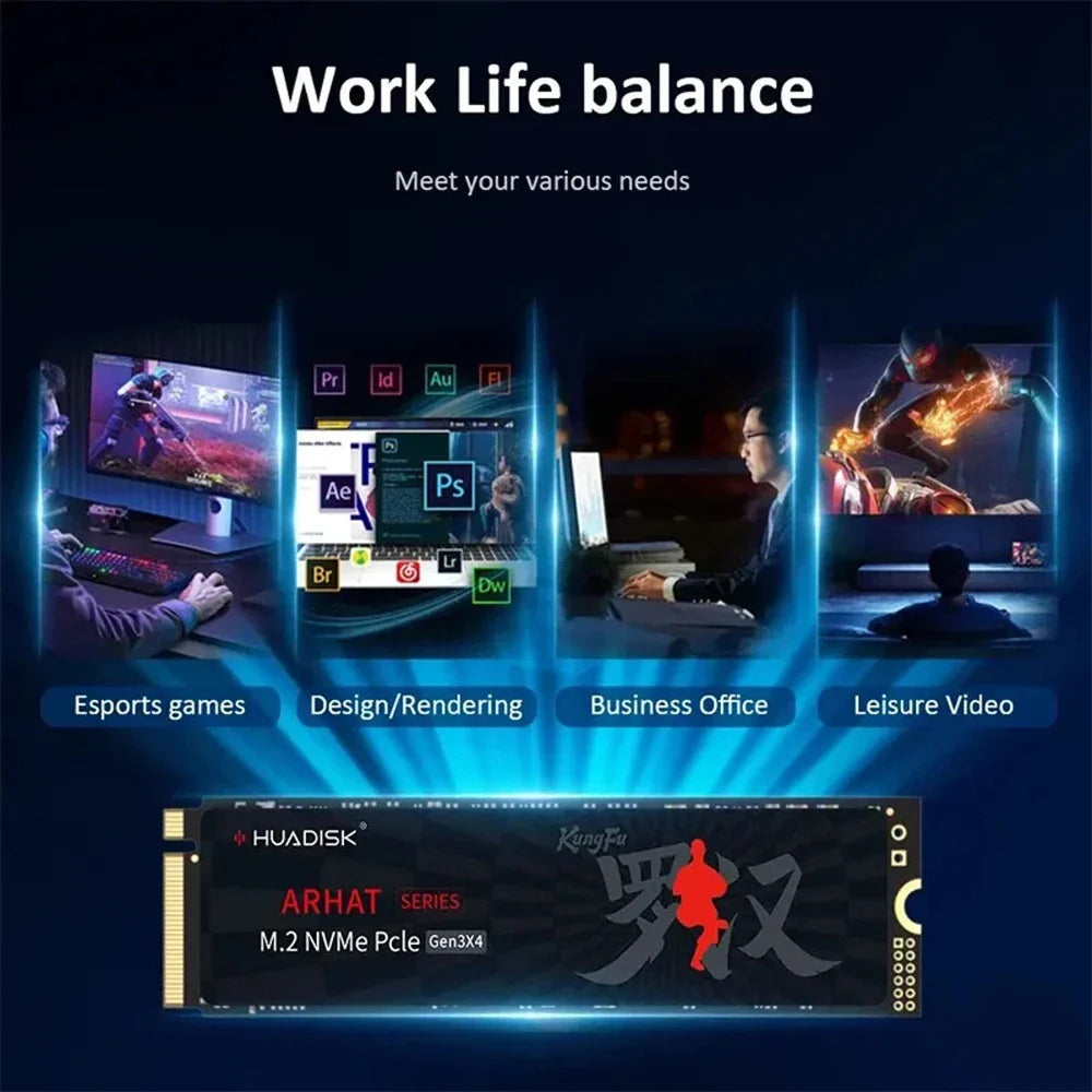 HUADISK M.2 NVMe PCIe SSD 128GB 256GB 512GB Hard Disk M2 NVMe 2280 1TB 2TB Internal Solid State Drive For Laptop Desktop SSD storage Store