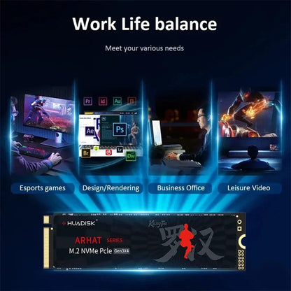 HUADISK M.2 NVMe PCIe SSD 128GB 256GB 512GB Hard Disk M2 NVMe 2280 1TB 2TB Internal Solid State Drive For Laptop Desktop SSD storage Store