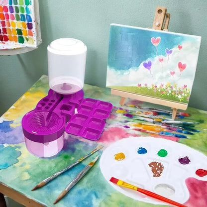 Paint Brush Cleaner with Drain Button Painting Brush Rinser Paint Brush Clean Device for Acrylic Water Based Painting Brush Adventure Better Life Store Store