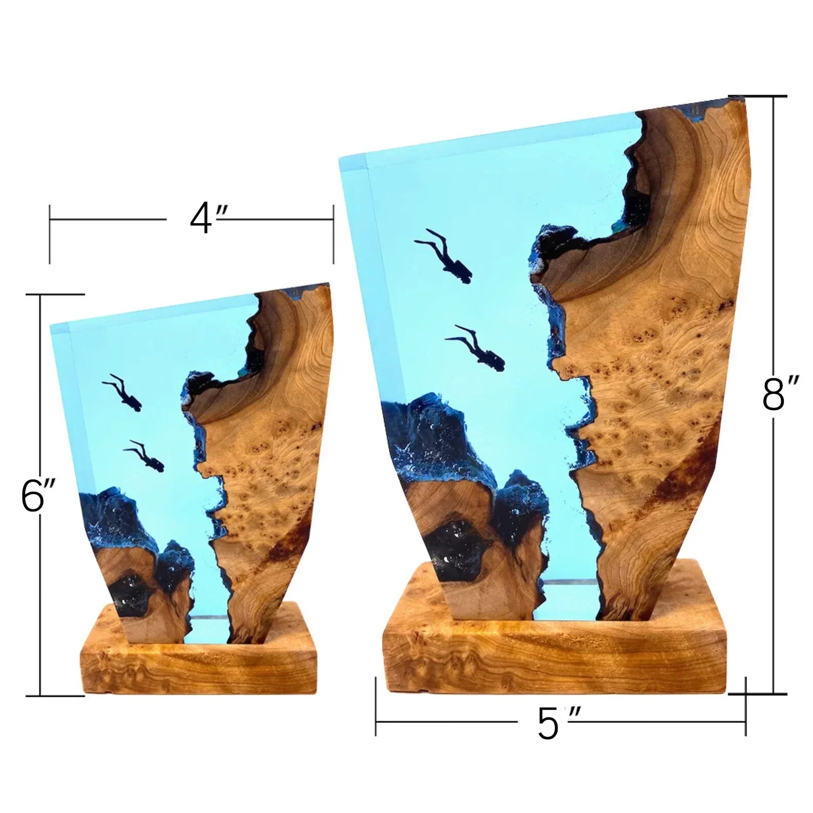 [Funny] Ocean karst cave Diver night light LED Light Action Figure Collection model home decoration Ornaments kids birthday gift Kidstoy 2015 Store