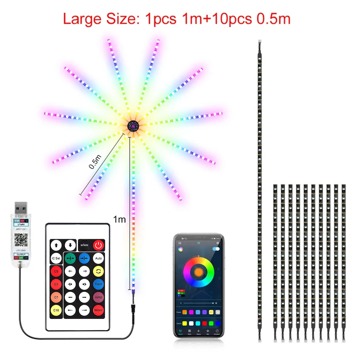 Smart Fireworks Light Show – Sync to Music via App, No Fireworks Needed!