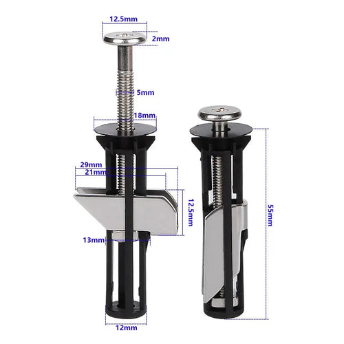 2 PCS Universal Stainless Steel Water Tank Toilet Seat Hinges Bolts