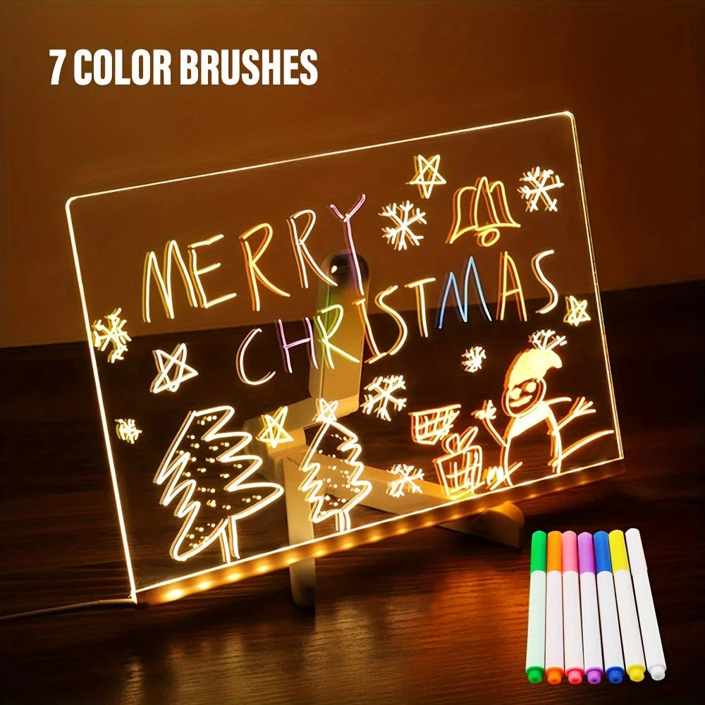 LED light up acrylic message board Erasable USB Children's Drawing AliExpress