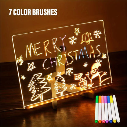 LED light up acrylic message board Erasable USB Children's Drawing AliExpress