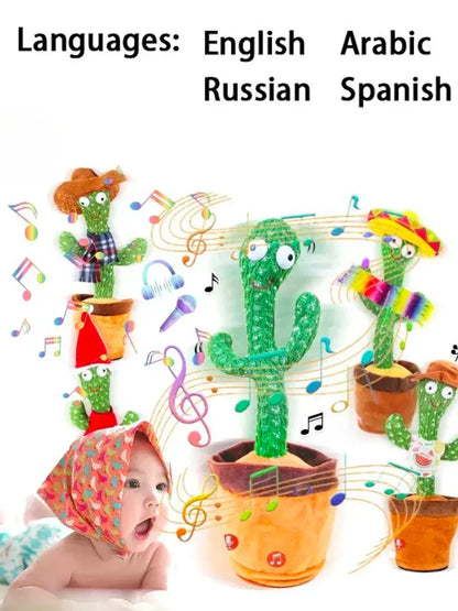 A talking cactus toy that can be charged, recorded, and repeated. Suitable for Spanish, English, and Arabic  voice changer Shop1104086959 Store